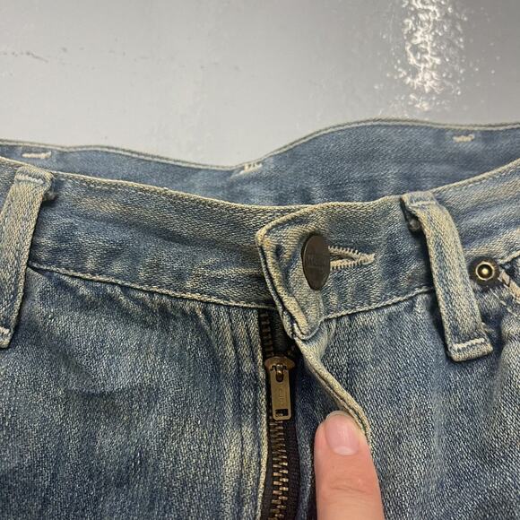 Vintage 70s Wrangler Blue Western Straight Leg Jeans 29x30 - Picture 2 of 6